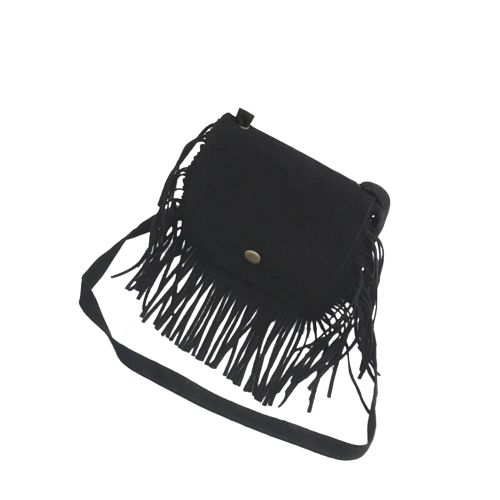 sac a main en cuir avec franges