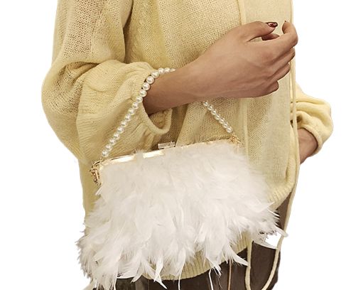 sac a main en cuir plume