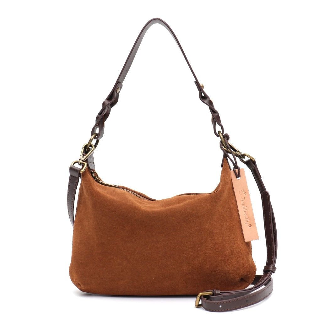 sac a main femme daim marron