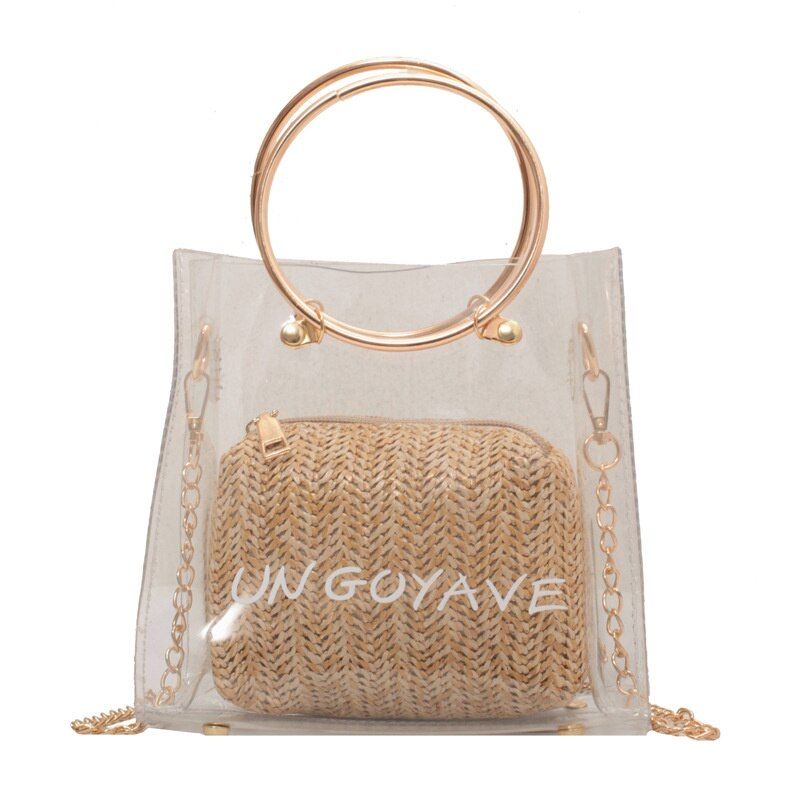 sac a main femme en plastique transparent