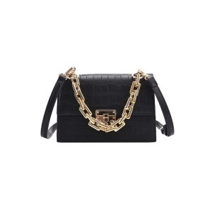 sac a main femme noir et or