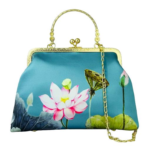 sac bandouliere fleuri bleu femme