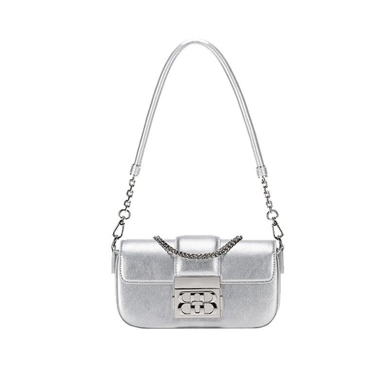 sac en cuir gris pour femme