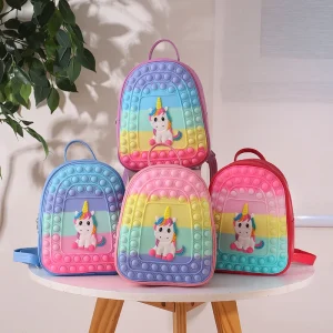 sac à dos enfants arc-en-ciel en silicone