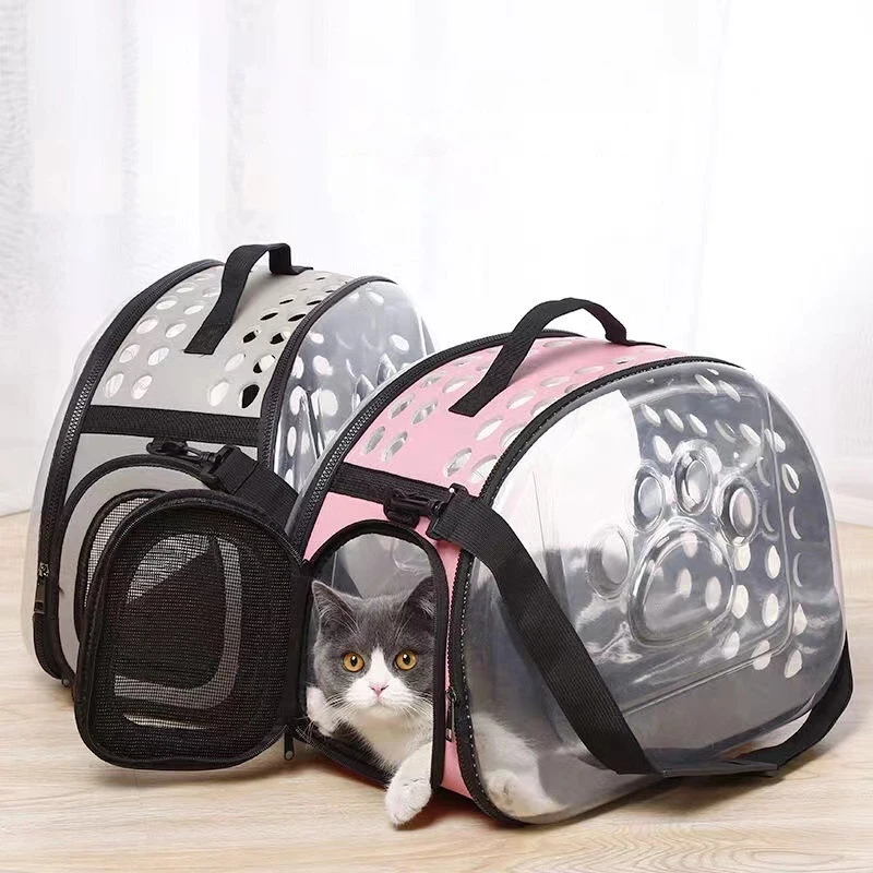 sac transport pliable transparent pour chat